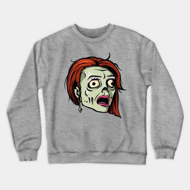 female zombie head Crewneck Sweatshirt by Vega Bayu